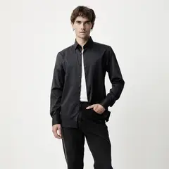 BASEMENT - Camisa Manga Larga Hombre