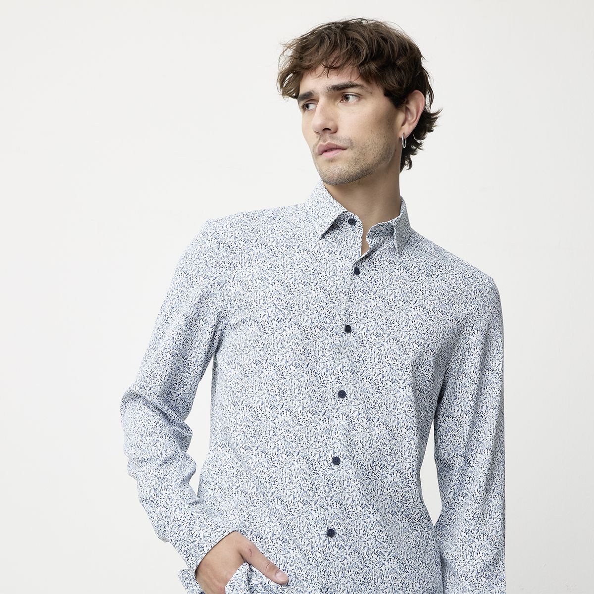 BASEMENT - Camisa Manga Larga Hombre Basement