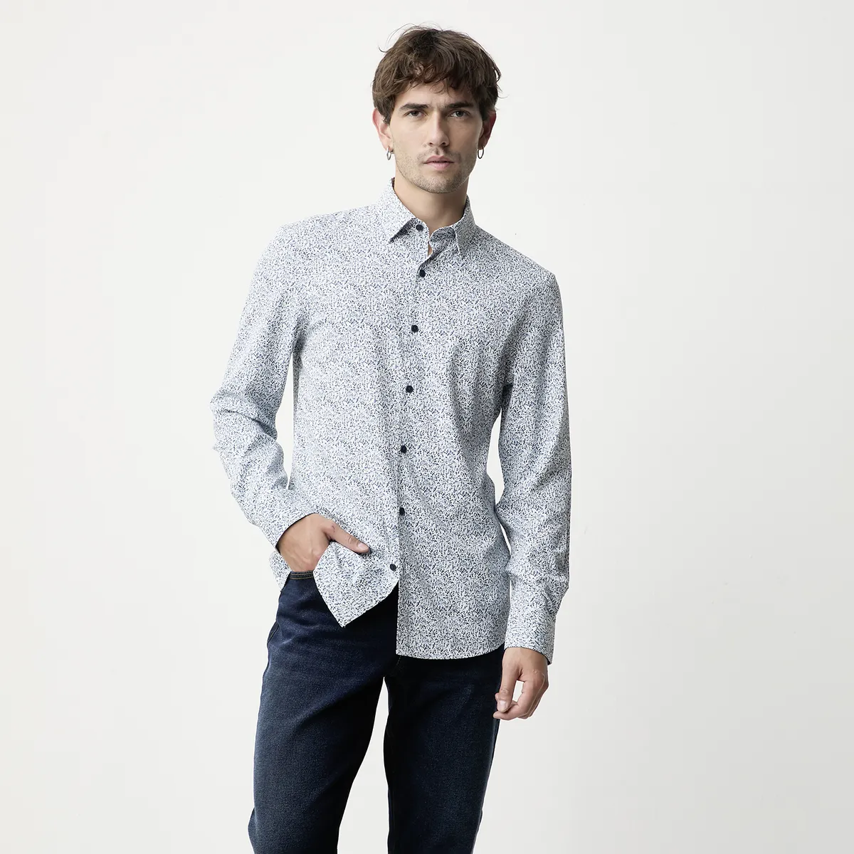 BASEMENT - Camisa Manga Larga Hombre Basement
