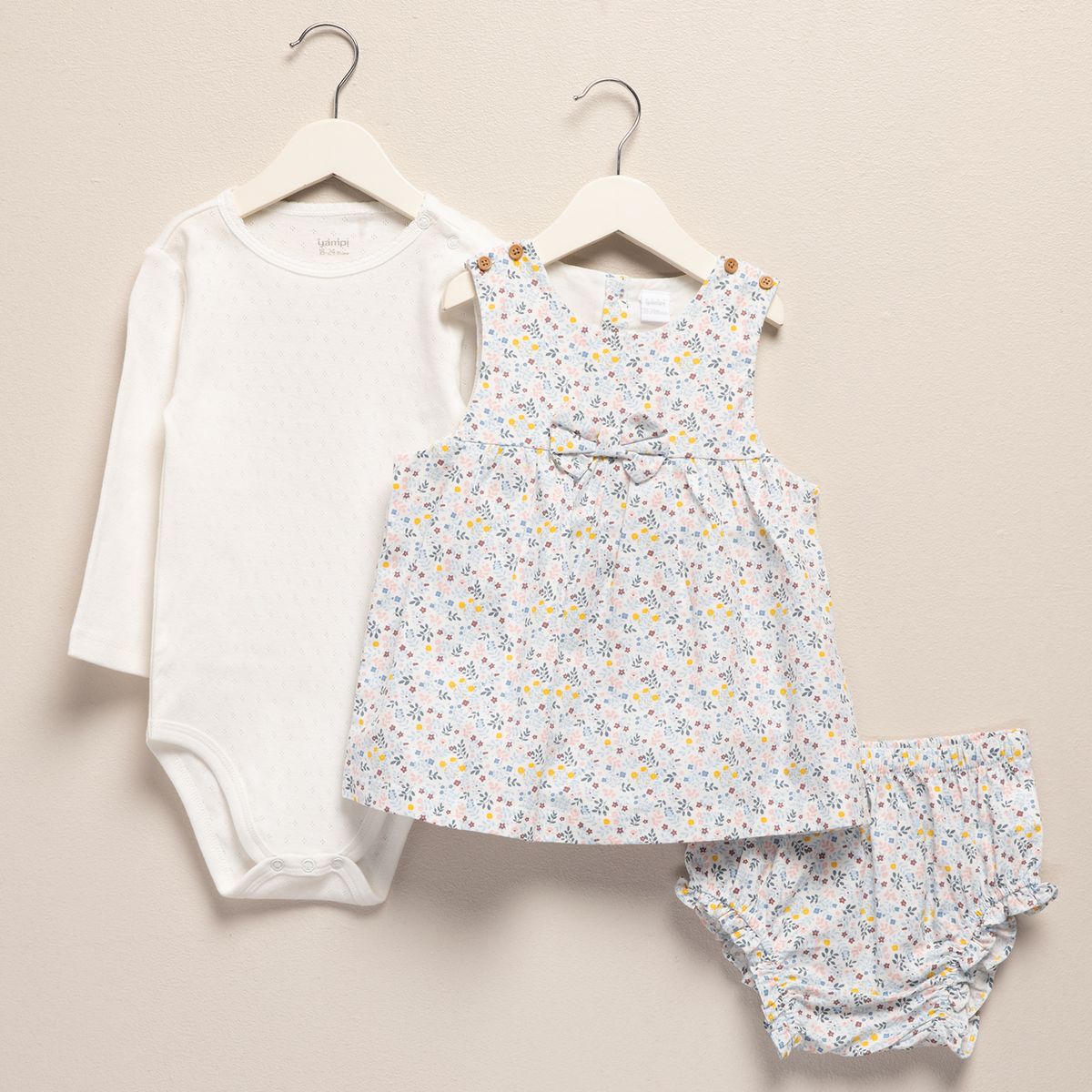 YAMP - Conjunto Vestido Más Body Más Calzón Bebé Yamp