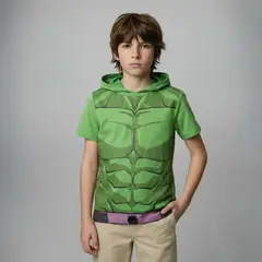 AVENGERS - Polera Manga Corta Algodón Niño Verde