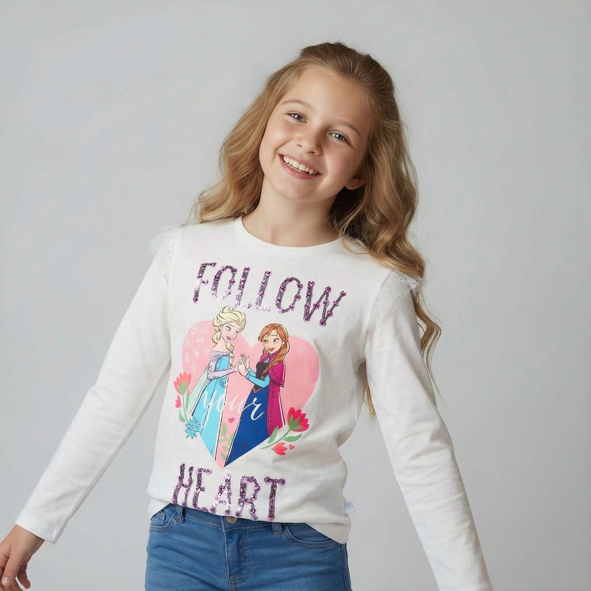 FROZEN - Polera Niña Algodón Frozen