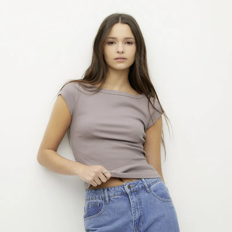 SYBILLA - Polera Manga Corta Algodón Mujer Sybilla