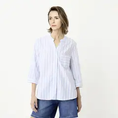 NEWPORT - Blusa Manga Larga Algodón Mujer