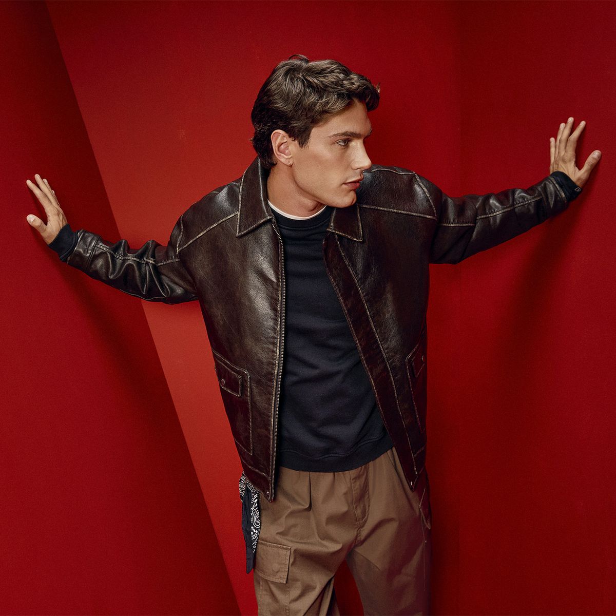 AMERICANINO - Chaqueta Efecto Cuero Hombre Americanino
