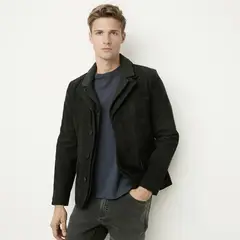 WOLF&HANK - Chaqueta de Cuero y Lana Hombre
