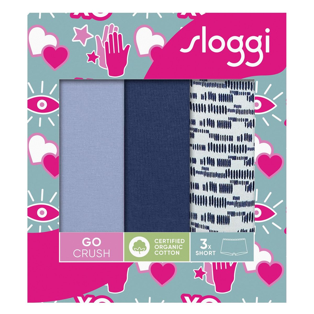 SLOGGI - Pack 3 Calzones Short Go Crush Mujer Sloggi