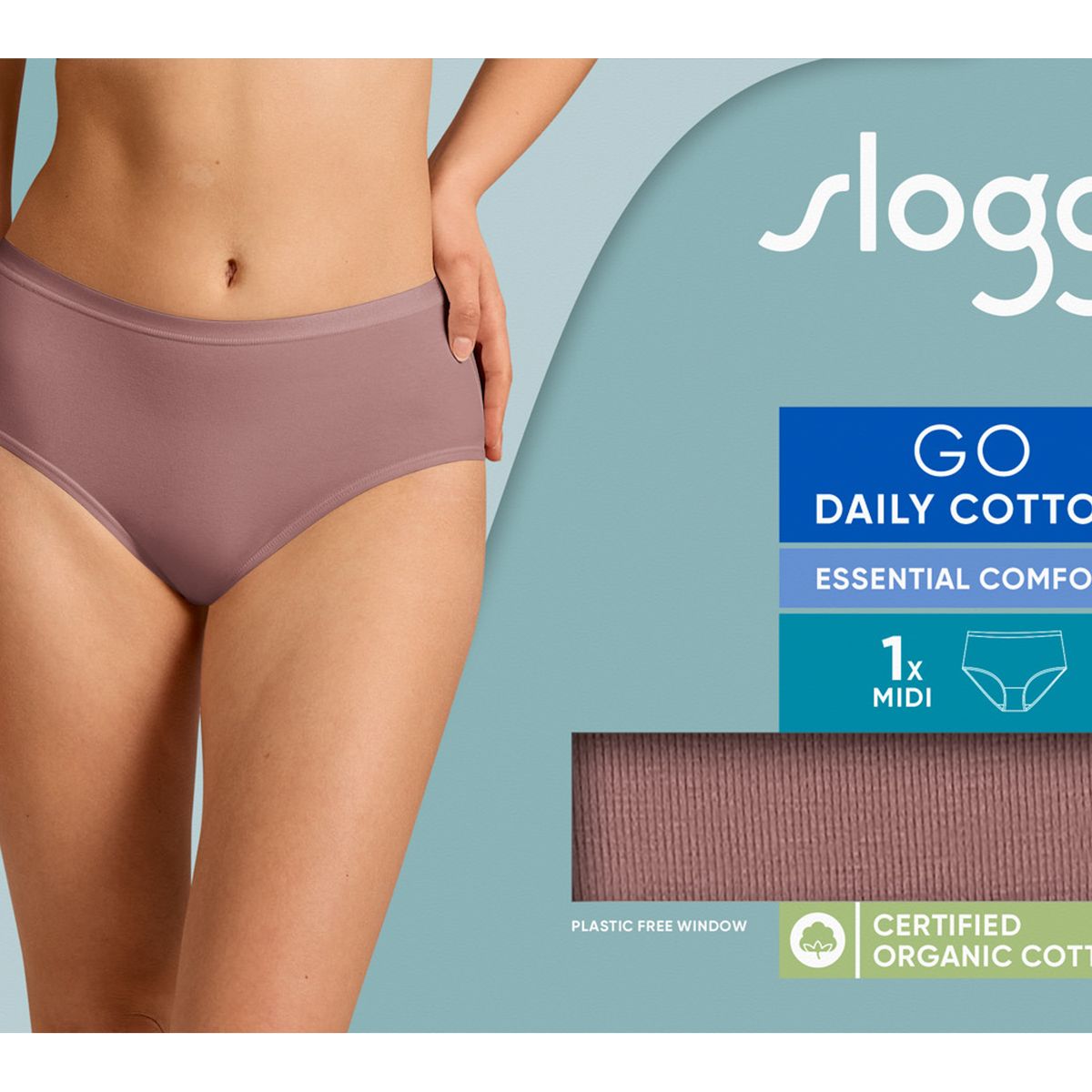 SLOGGI - Calzón Midi Go Daily Cotton Mujer Sloggi