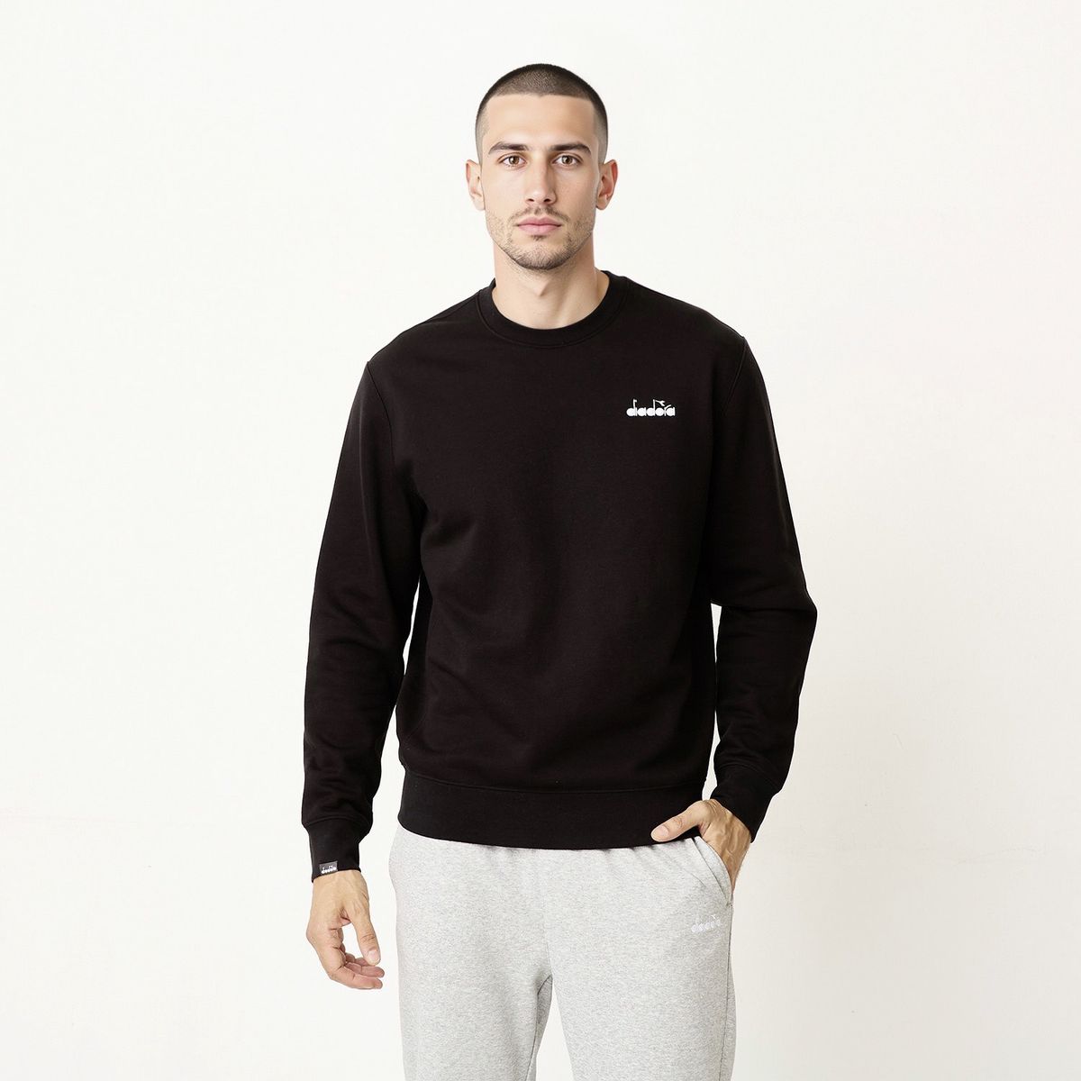 DIADORA - Polera Deportiva Manga Larga Algodón Hombre Diadora