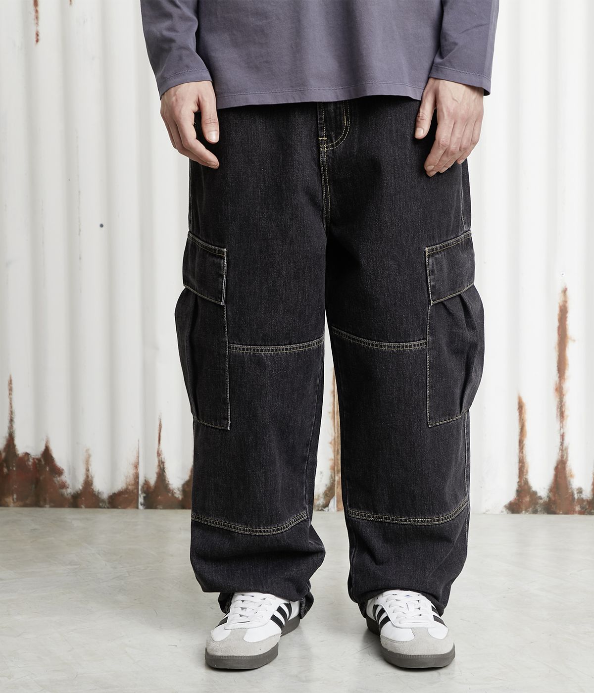 メンズ yamane industries jeans baggy cargo