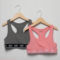 Pack de Sostenes Deportivos Niña Algodón Diseño Liso