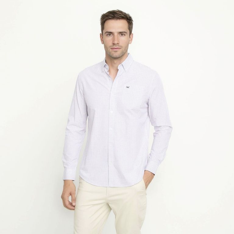 UNIVERSITY CLUB Camisa Casual Manga Larga Algodón Hombre