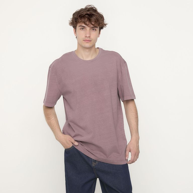 Polera Manga Corta Relaxed Fit Hombre Algodón · Rosado