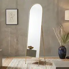 BASEMENT HOME - Espejo Decorativo Pared De Cuerpo Entero Arco Dorado 170X42 Cm