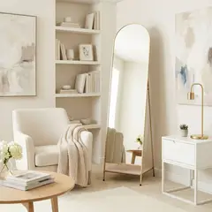 BASEMENT HOME - Espejo De Pie Arco Dorado 42X170 cm Decorativo De Pared