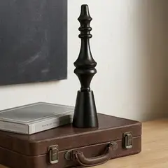 BASEMENT HOME - Escultura De Madera Negra 48X10 Cm Figura Adorno Decoración