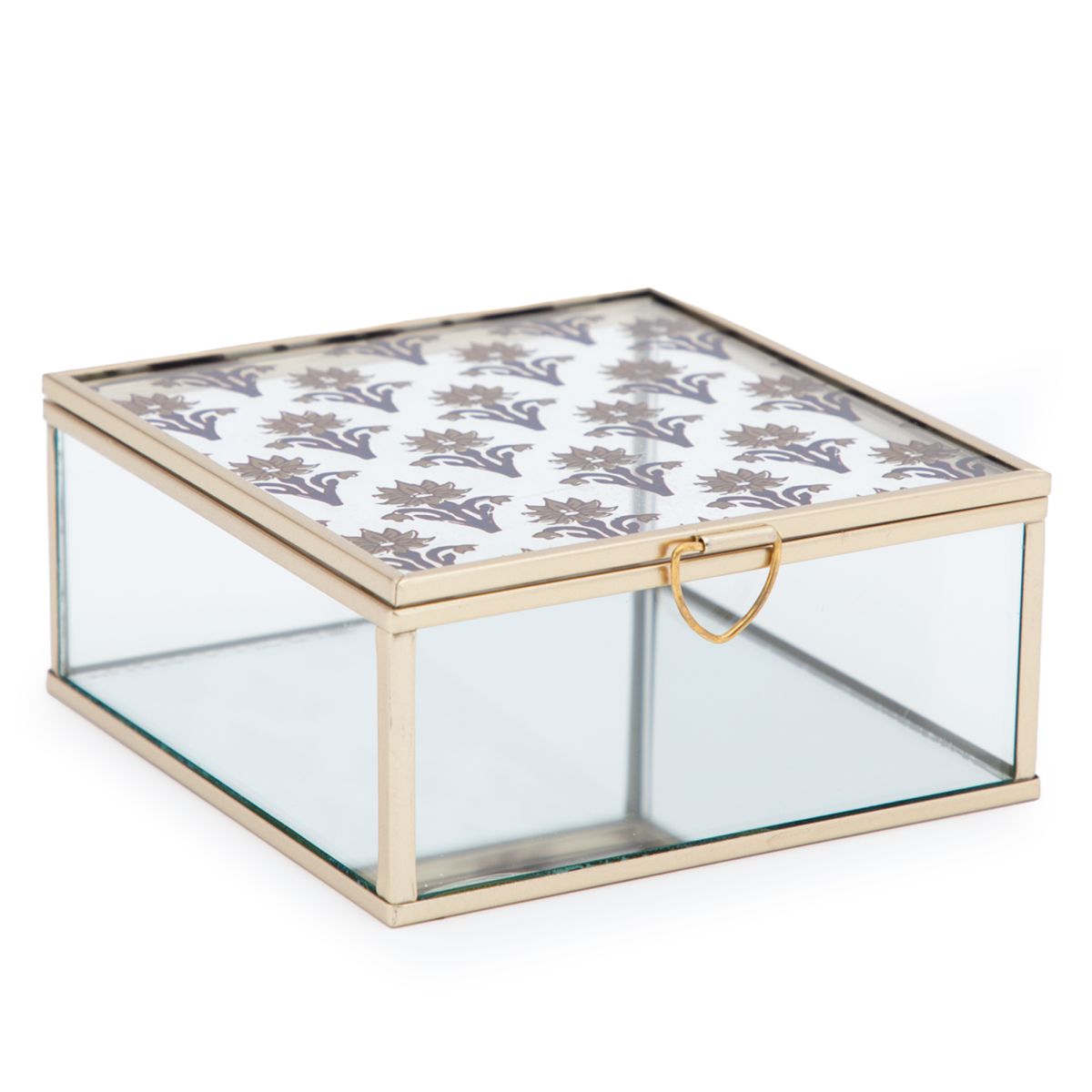 ROBERTA ALLEN - Caja Organizadora De Vidrio 13X13X6 Cm Adorno Decoración Roberta Allen