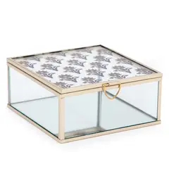 ROBERTA ALLEN - Caja Organizadora De Vidrio 13X13X6 Cm Adorno Decoración