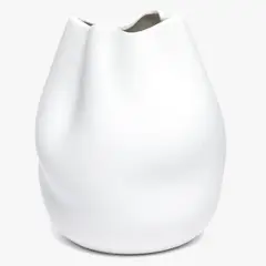 BASEMENT HOME - Jarrón Florero Luck Blanco 14X18 Cm Decoración