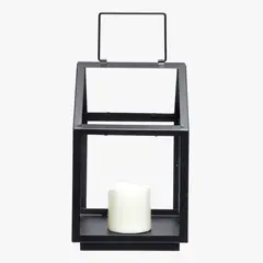 ROBERTA ALLEN - Fanal Negro De Metal 30X18 Cm Adorno Decoración