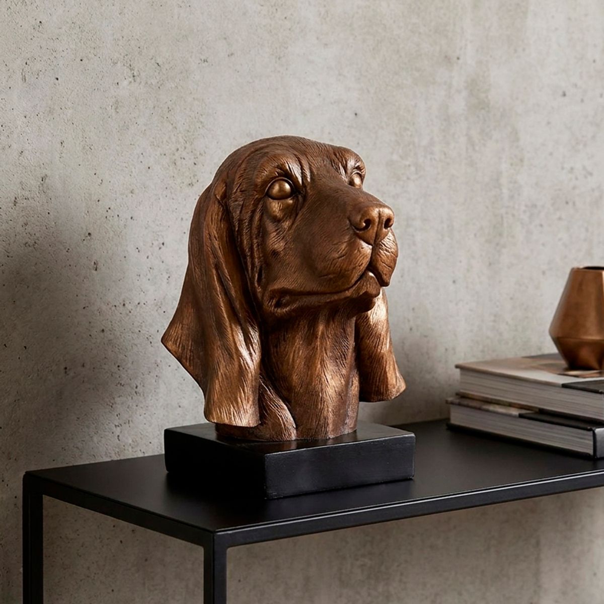 BASEMENT HOME - Porta Libro Perro De Cemento 22X17X15 Cm Adorno Decoración Basement Home