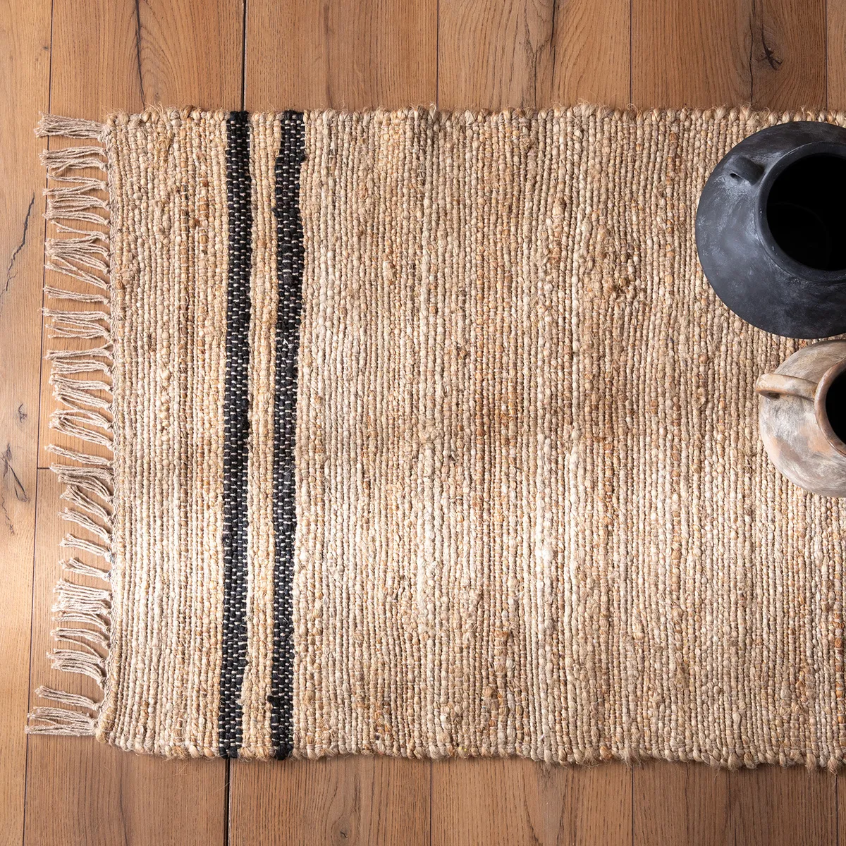 Alfombra Yute Rayas 60X90 Cm Bajada De Cama Decorativa Basement Home, marca BASEMENT HOME - Foto 2