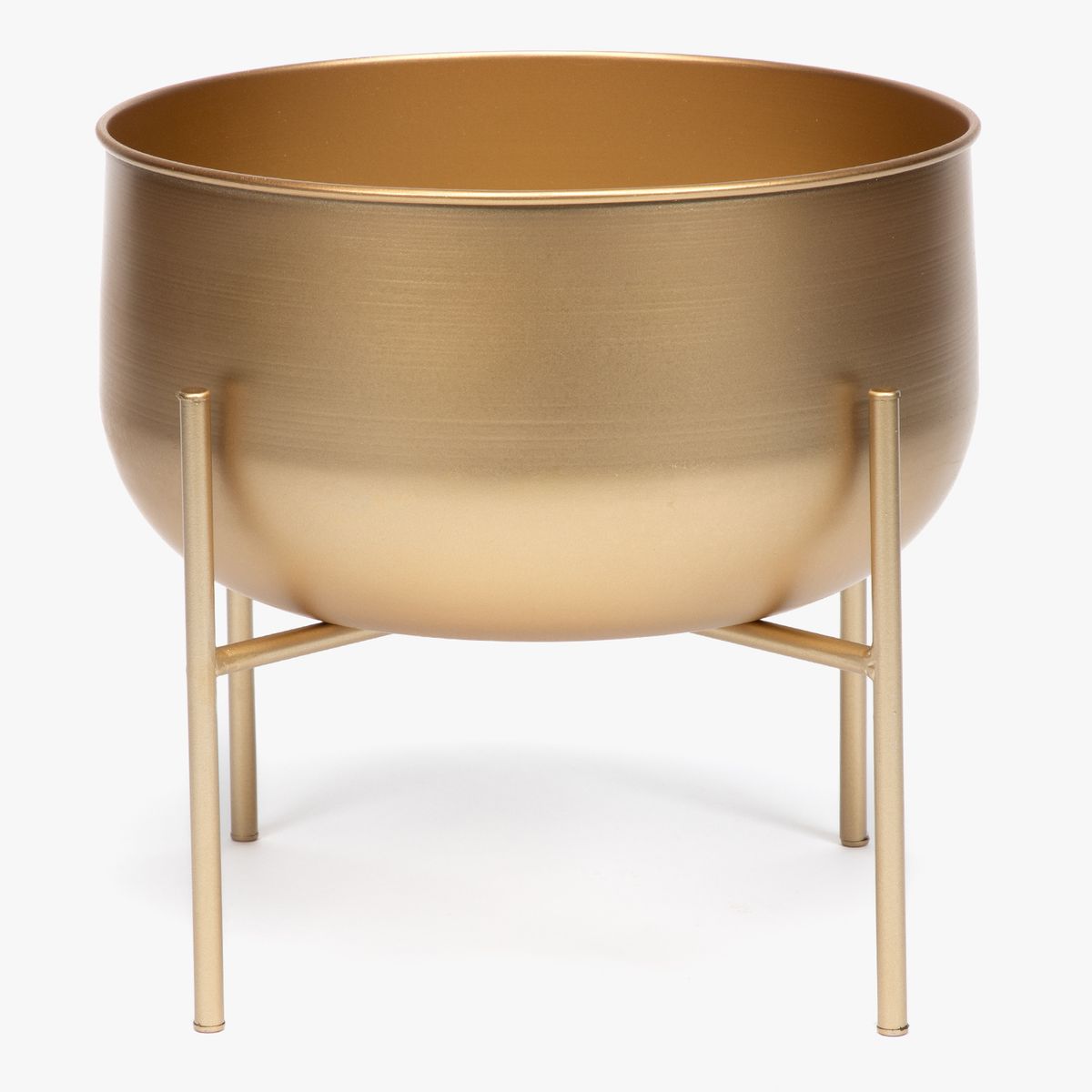 MICA - Macetero Con Pedestal De Metal Dorado 25X24 Cm Decoración Mica