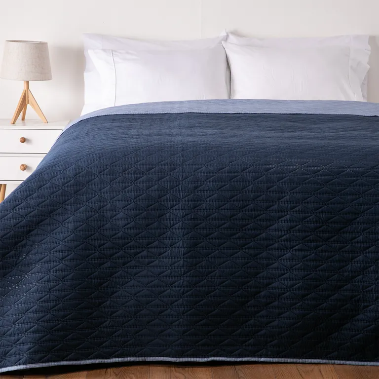 Cubrecama Azul / Rey 2 Plazas
