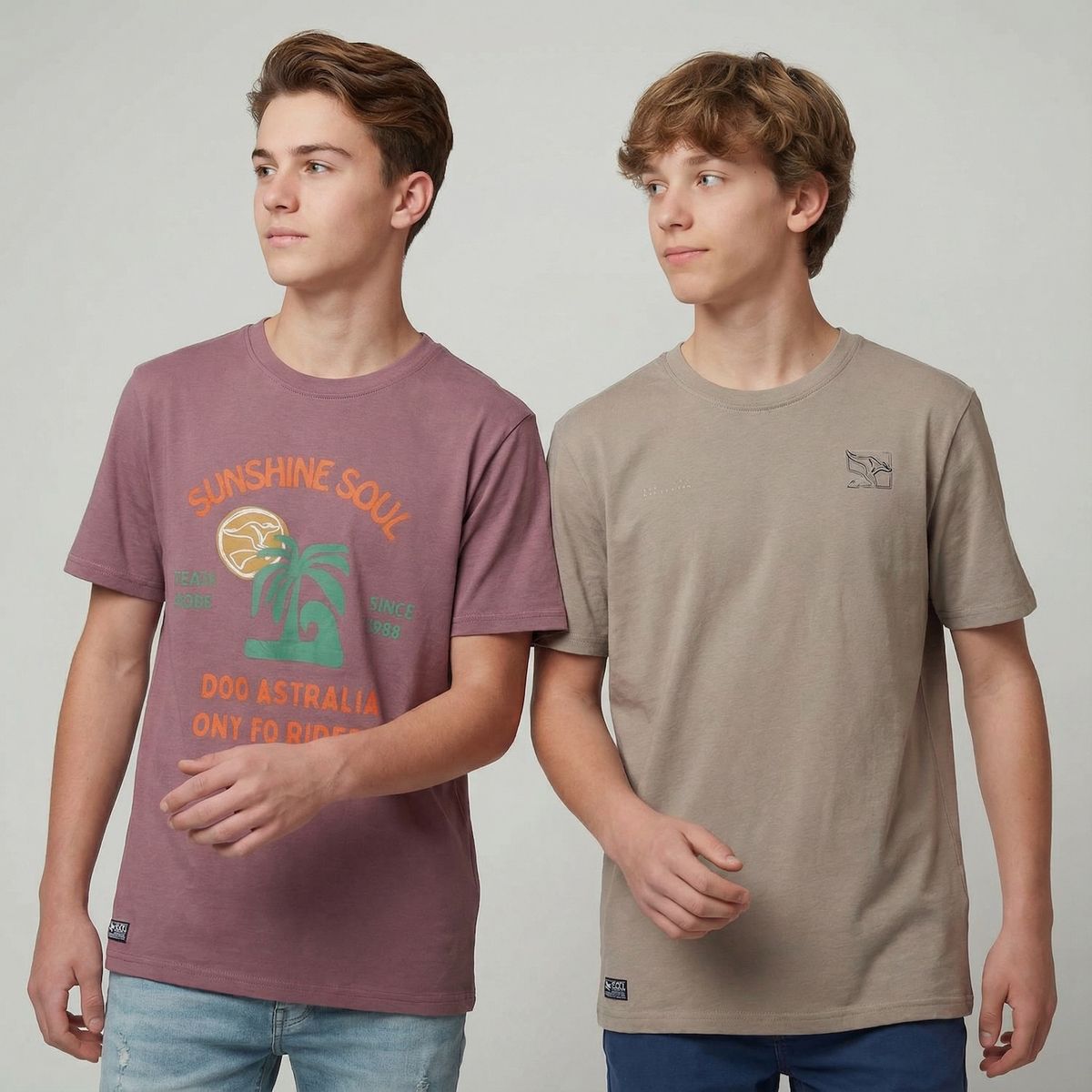 DOO AUSTRALIA - Pack de 2 Poleras Manga Corta Algodón Niño Doo Australia
