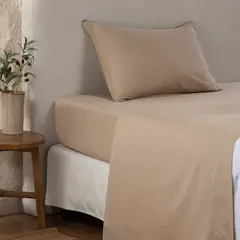 CASA CANTABRIA - Juego De Sábanas 100% Algodón 300 Hilos Lisa Sateen