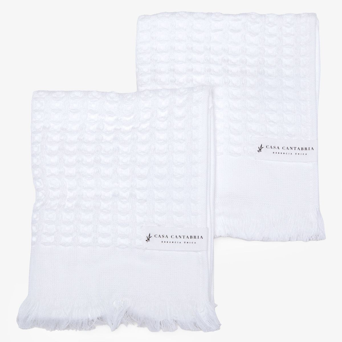 CASA CANTABRIA - Set 2 Toallas Waffle Blanco 30X50 Cm Casa Cantabria