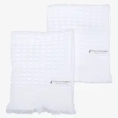 CASA CANTABRIA - Set 2 Toallas Waffle Blanco 30X50 Cm