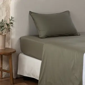 CASA CANTABRIA - Juego De Sábanas 100% Algodón 300 Hilos Lisa Sateen