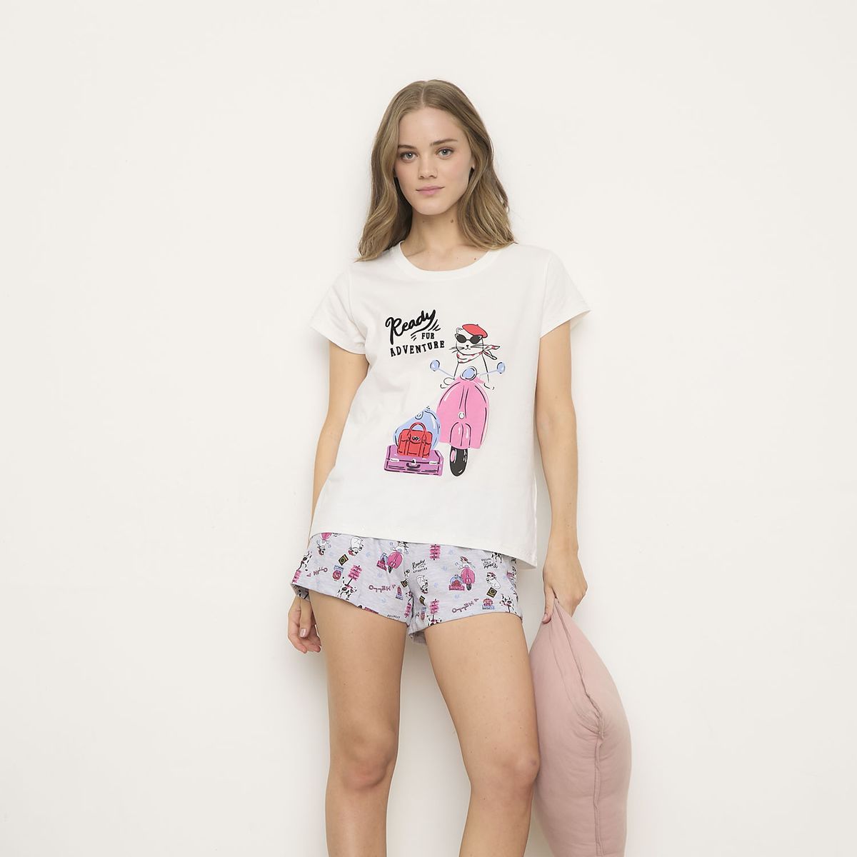 SYBILLA - Polera de Pijama Algodón Mujer Sybilla