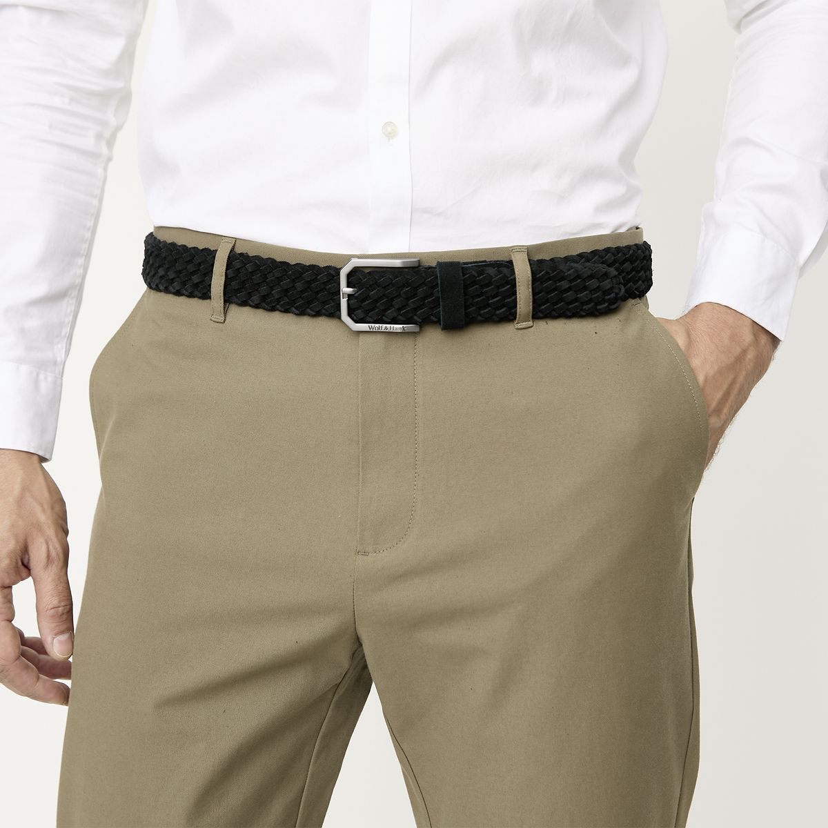 WOLF&HANK - Cinturón Cuero Trenzado Hombre Wolf&Hank