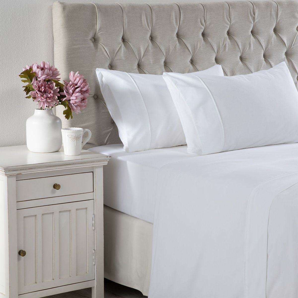 TEXTIL VIÑA - Juego De Sábanas Blanca King Textil Viña