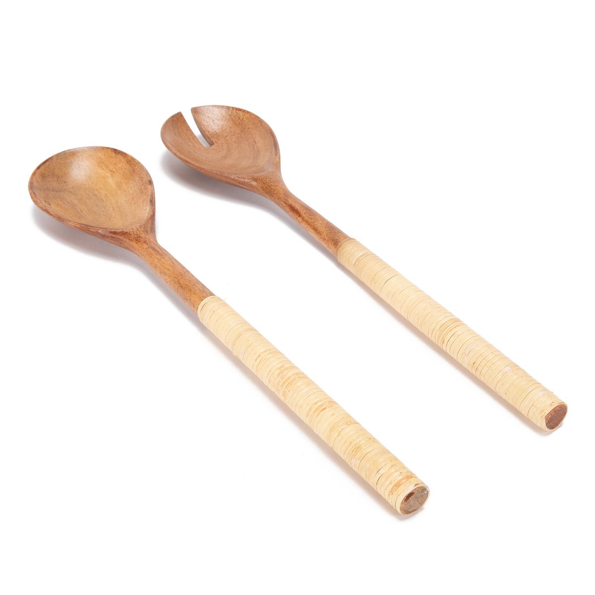 CASA CANTABRIA - Set 2 Cubiertos Acacia/Rattan Casa Cantabria