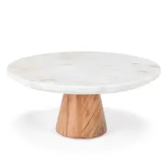CASA CANTABRIA - Pedestal Mármol y Acacia 25X12.5CM