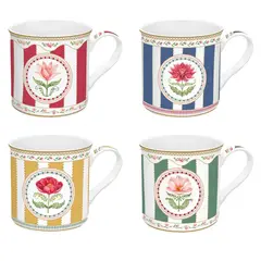 EASY LIFE - Set 4 Mugs Flowery 300 Ml Easylife