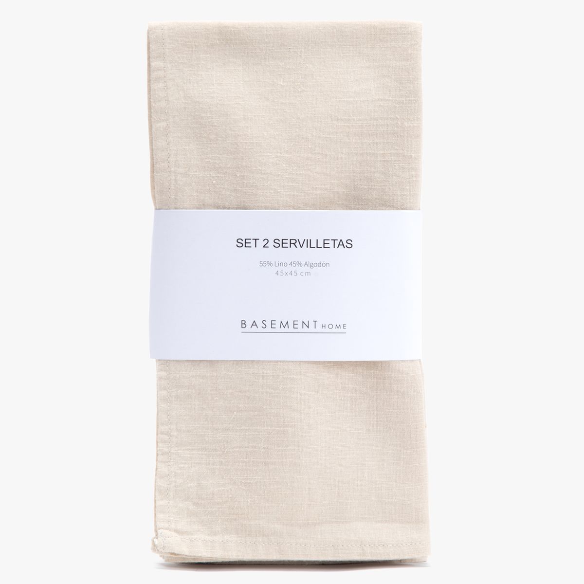 BASEMENT HOME - Set 2 Servilletas 45x45 cm Cotton Linen Beige Basement Home