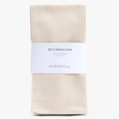 BASEMENT HOME - Set 2 Servilletas 45x45 cm Cotton Linen Beige