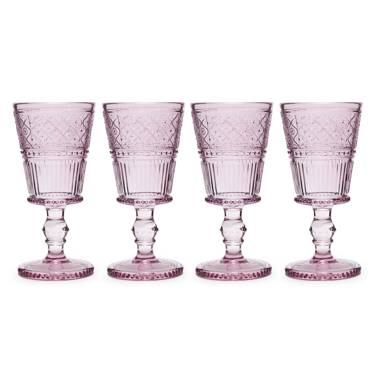 ROBERTA ALLEN - Set 4 Copas Vidrio Labrado 270 ml Roberta Allen