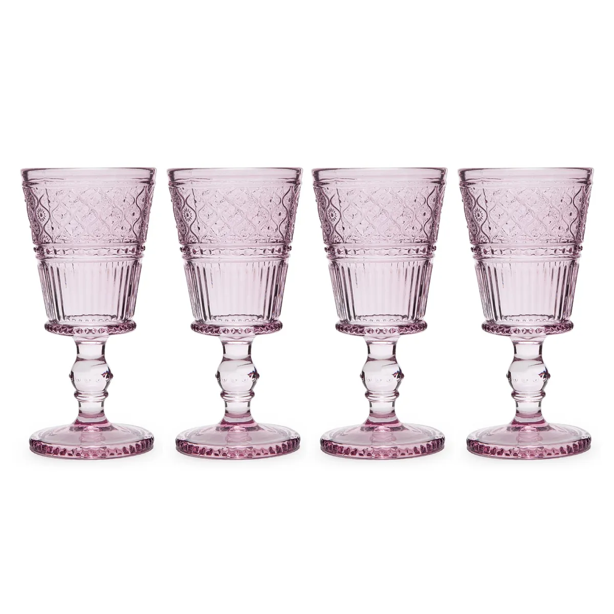 ROBERTA ALLEN - Set 4 Copas Vidrio Labrado 270 ml Roberta Allen