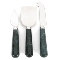 CASA CANTABRIA - Set 3 cuchillos Queso Marble Green