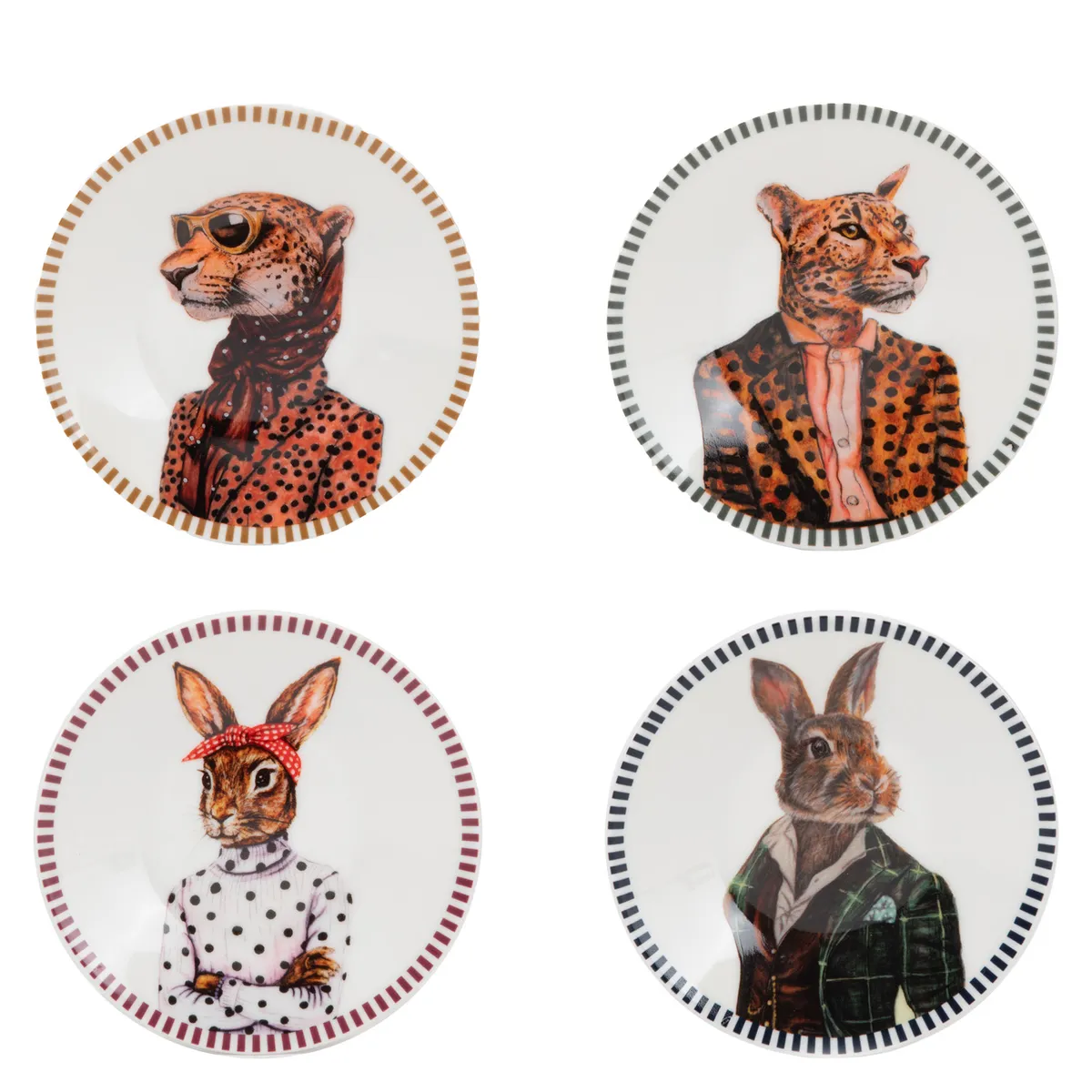 ROBERTA ALLEN - Set 4 Platos 10 Cm Animales Market Wonder Roberta Allen