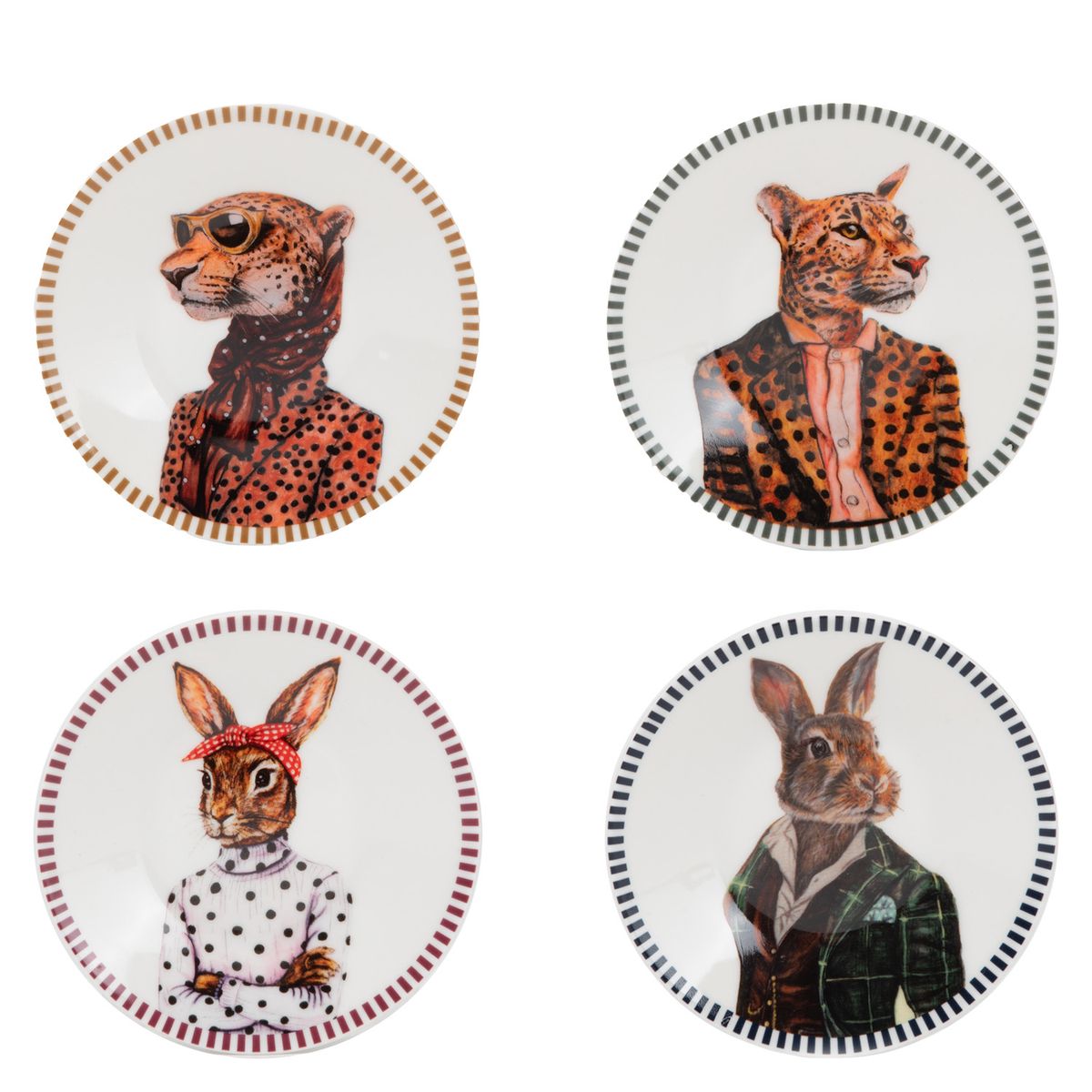 ROBERTA ALLEN - Set 4 Platos 10 Cm Animales Market Wonder Roberta Allen