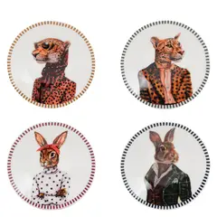 ROBERTA ALLEN - Set 4 Platos 10 Cm Animales Market Wonder