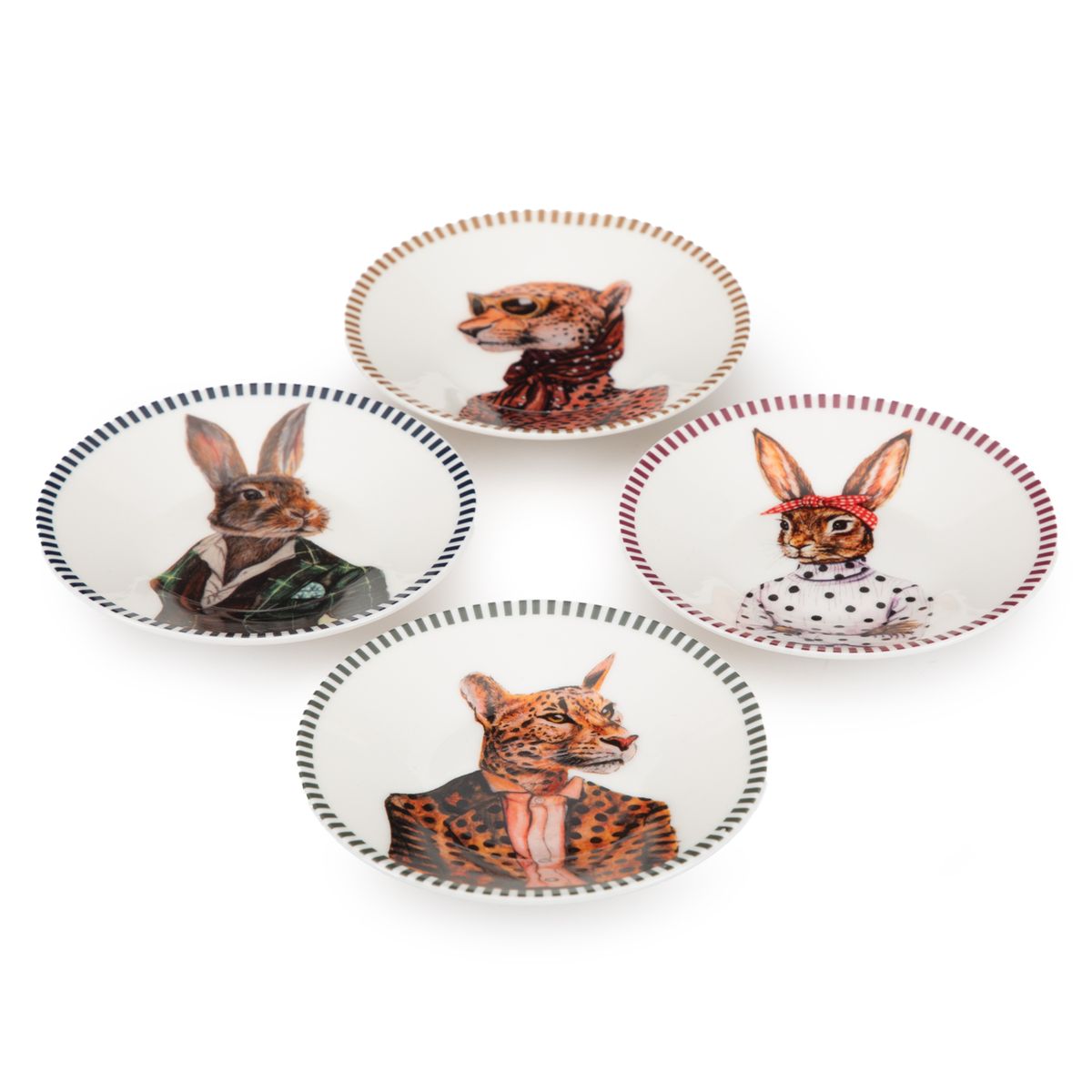 ROBERTA ALLEN - Set 4 Platos 10 Cm Animales Market Wonder Roberta Allen