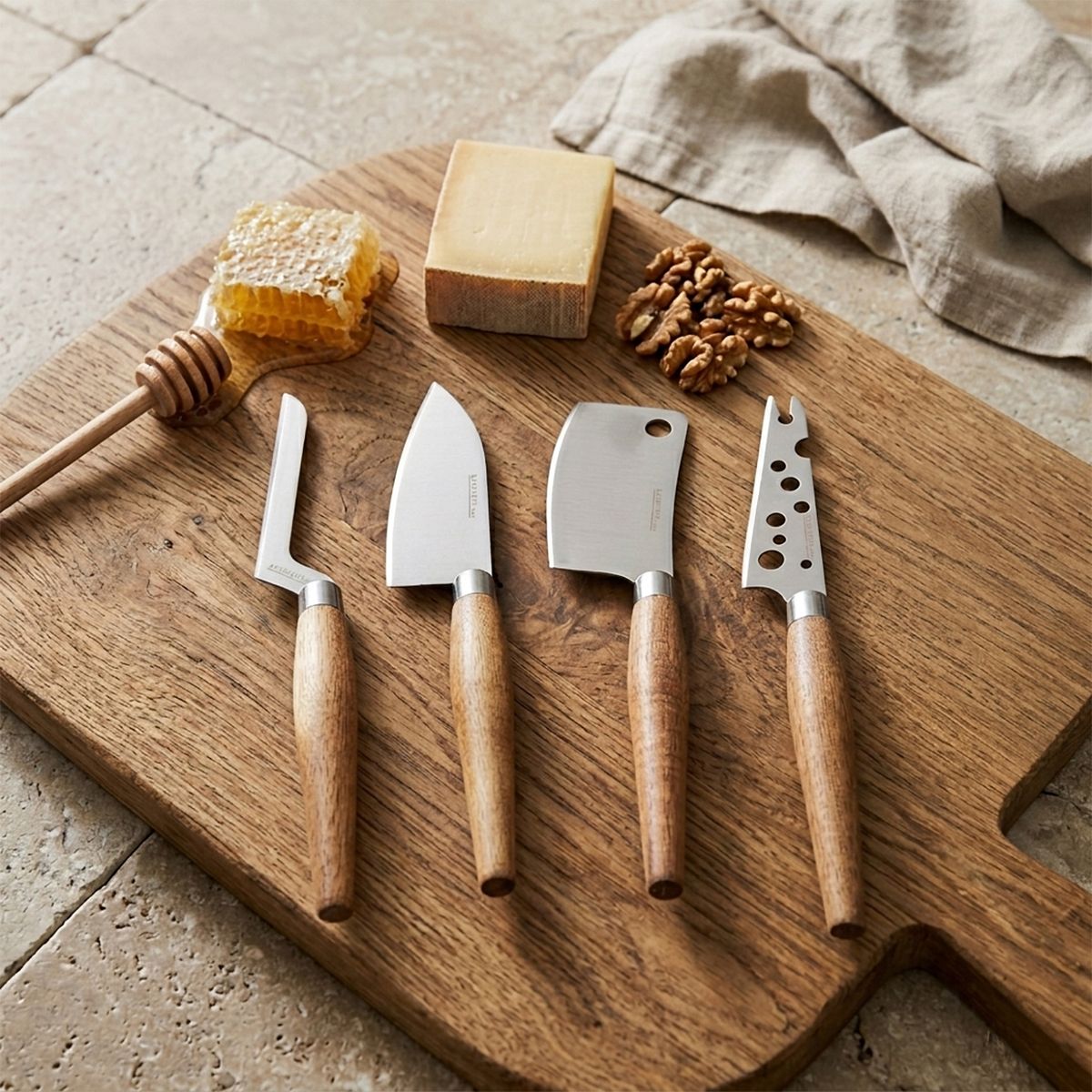 BASEMENT HOME - Set 4 Cuchillos de Aperitivo Queso Black Bar Basement Home