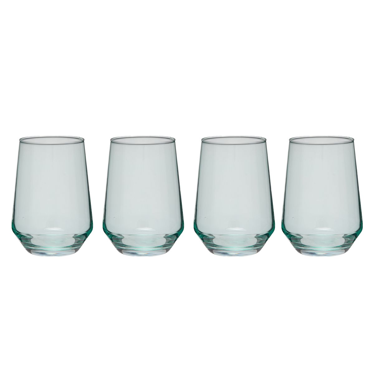 MICA - Set 4 Vasos Cortos Vidrio 410 ml Turquesa Joy Color Play Mica